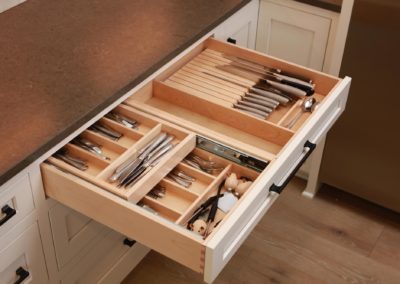 Silverware drawer with dividers